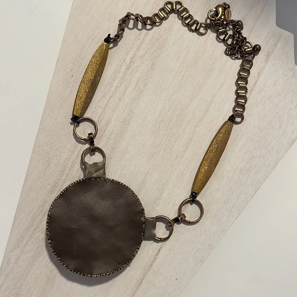 Chico’s Necklace fabric bead medallion boho chic - Picture 9 of 10
